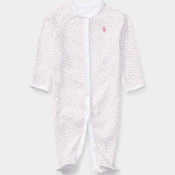 Ralph Lauren Newborn Baby Floral Cotton Footed Coverall Sleeper - Picture 1 of 5